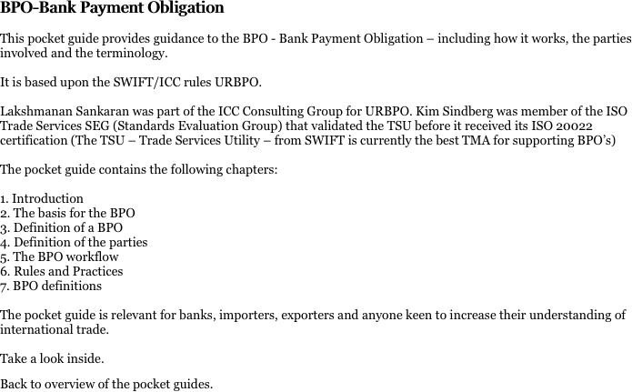 BPO-Bank Payment Obligation